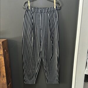 Forever 21 Black and White Striped Dress Pants